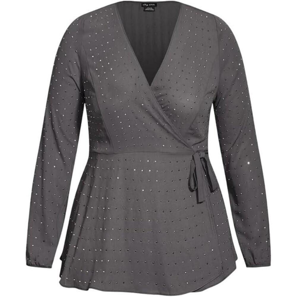 City Chic Women's Top Wrap 24 Top Bling Flirty Night Sky New with Tags Size XXL